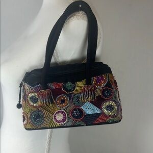 La Regale Beaded Purse Retro Colorful Evening Bag